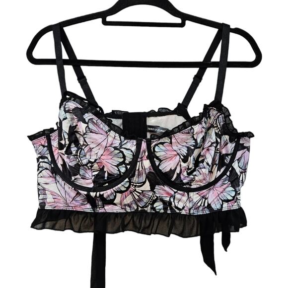 Torrid Satin Ruffle Underwire Bra Size 2 - Picture 2 of 6